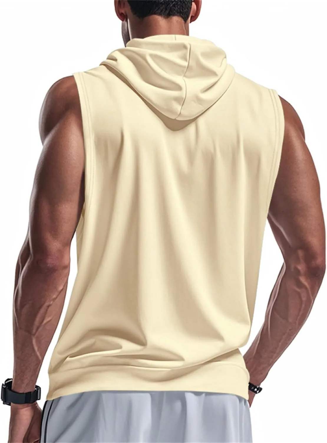 Men's Workout Hooded Tank Tops Zip Up Sleeveless Gym Shirts Bodybuilding Hoodies Classic Muscle Cut Off T-Shirt