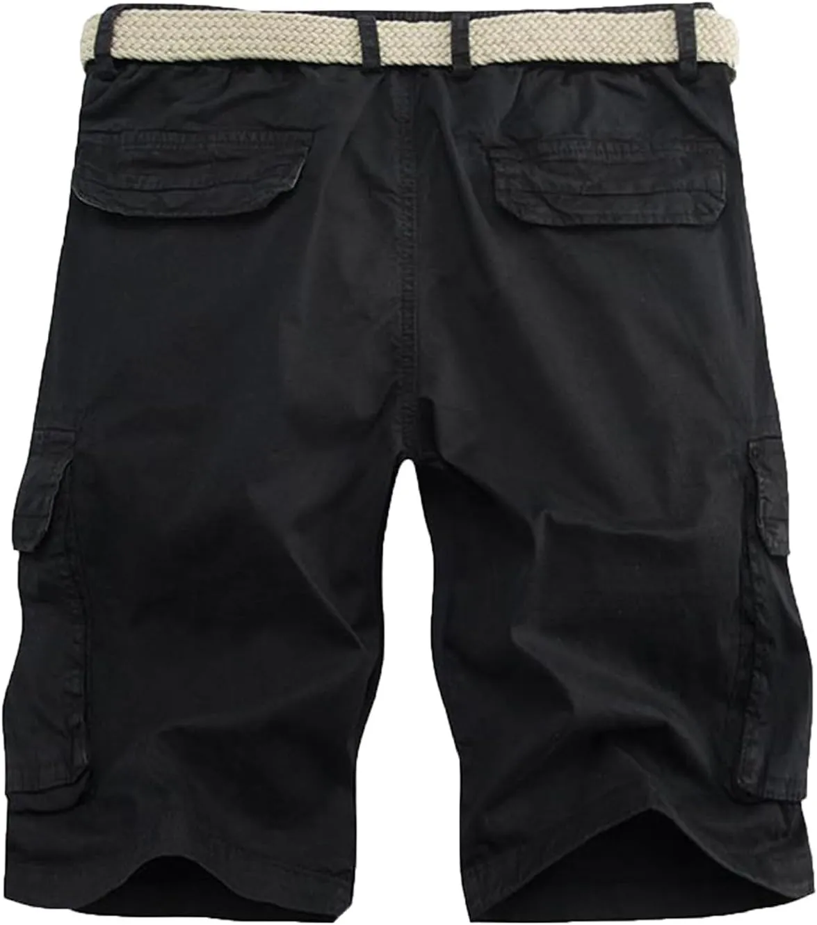 Muscularfit Mens Drawstring Shorts Summer Casual Cotton Elastic Waist Multi Pockets Cargo Shorts Fashion Work Utility Shorts