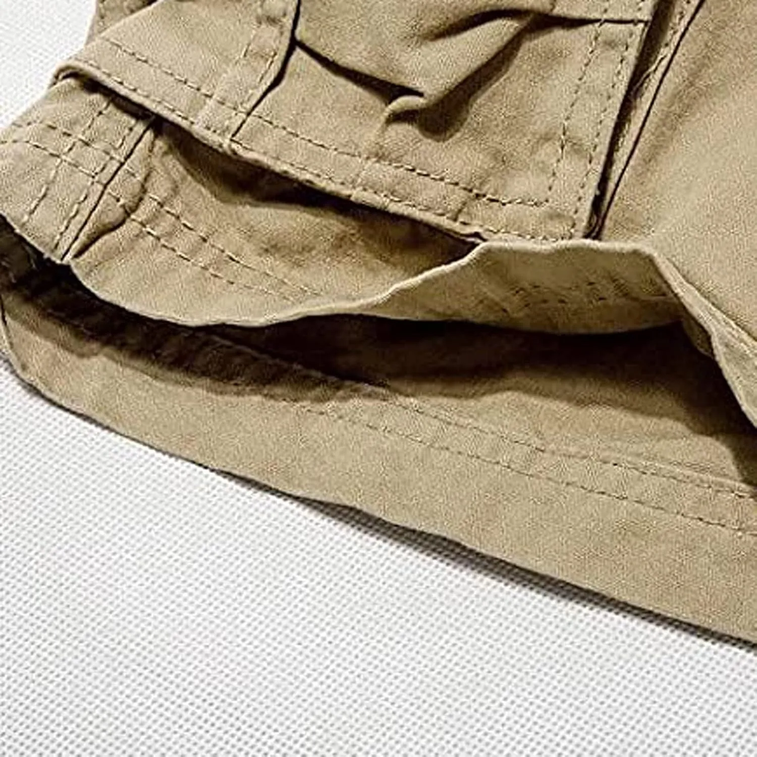 Muscularfit Mens Shorts Regular Fit Buckle Zipper Multi Pockets Cargo Shorts Summer Tooling Shorts Solid Work Utility Shorts