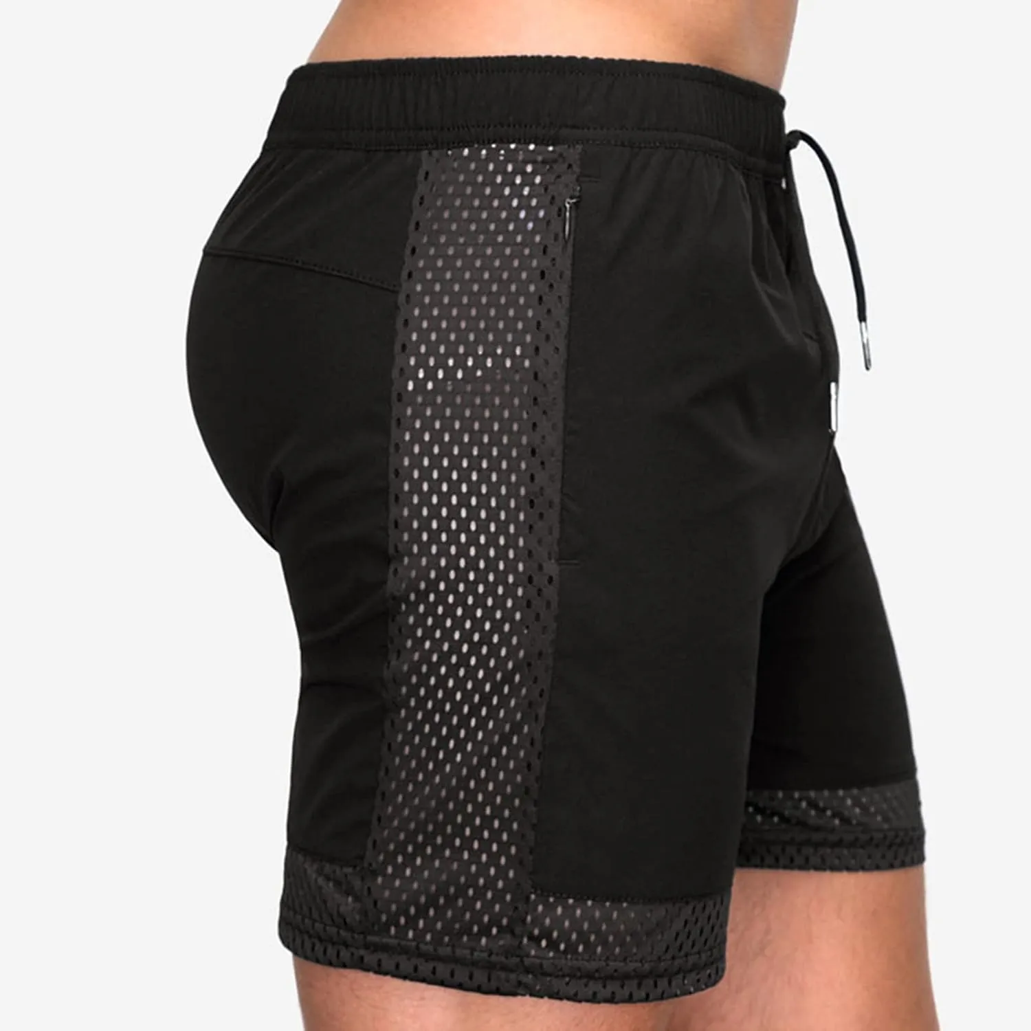 Muscularfit Mens Slim Shorts 3" Inseam Drawstring Elastic Waist Solid Shorts With Pockets Summer Sport Work Utility Shorts