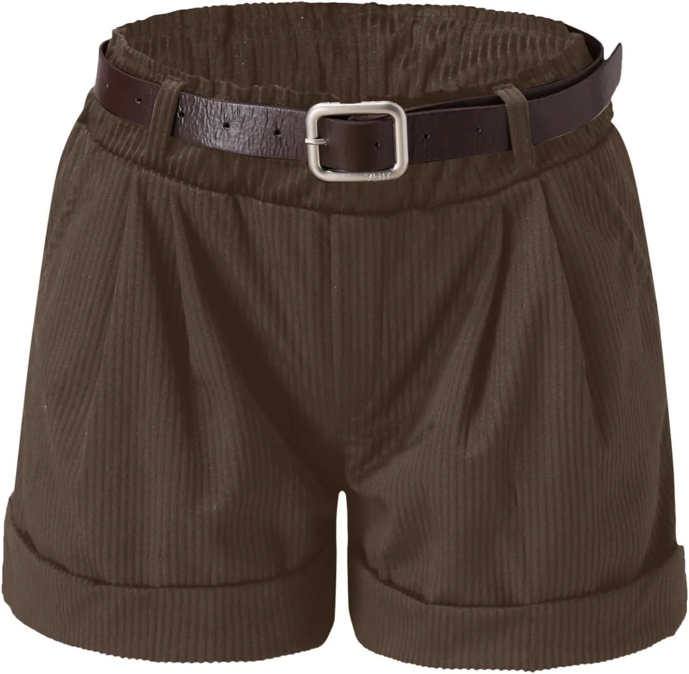 Nyybw High Waisted Shorts for Women, 2022 Wide Leg Flared Beach Summer Shorts Corduroy Cuffed Hem Pants with Pockets