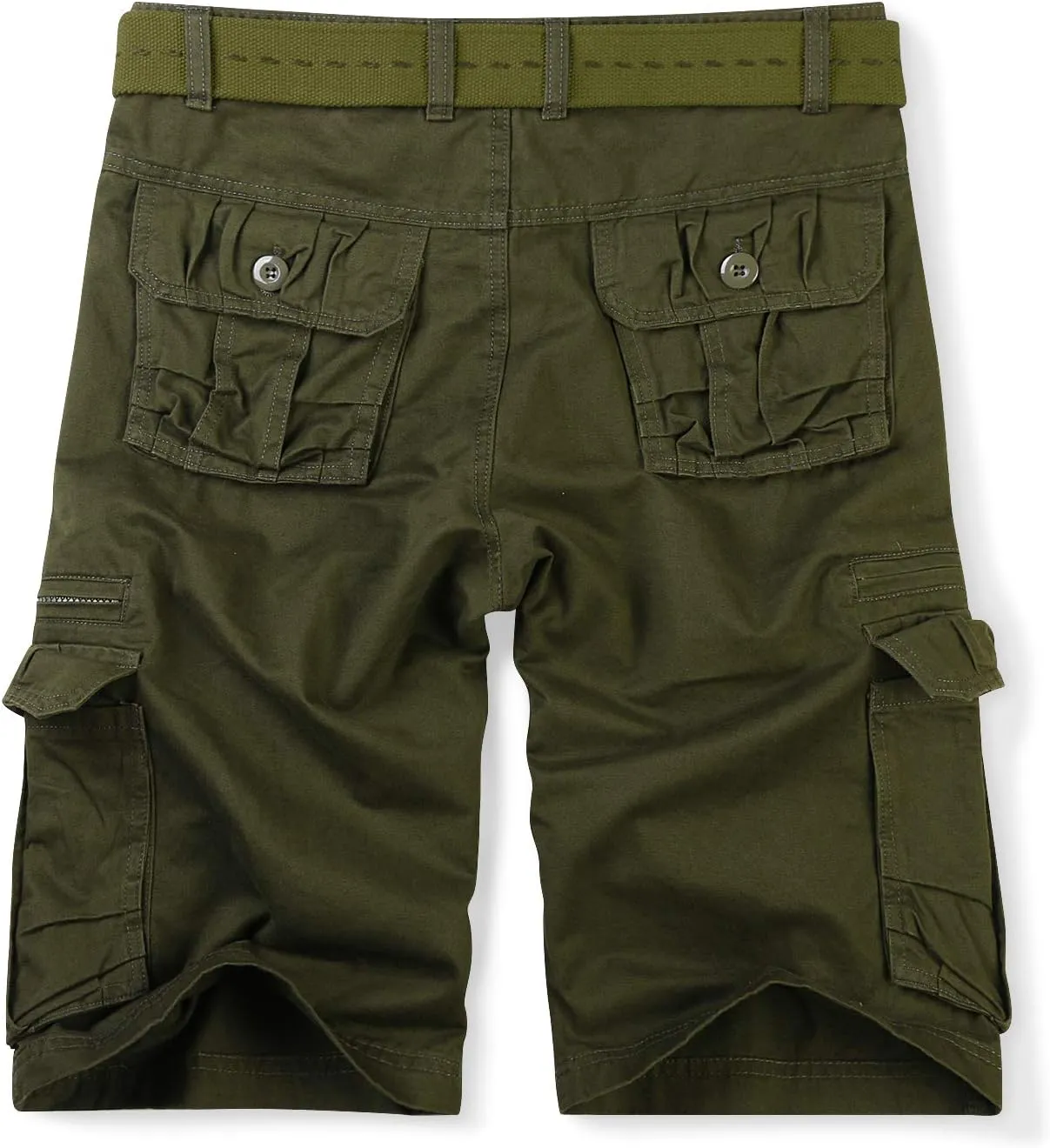 OCHENTA Cargo Shorts for Men with Zipper Pockets, Summer Mens Shorts Casual Military Outdoor Work (No Belt)
