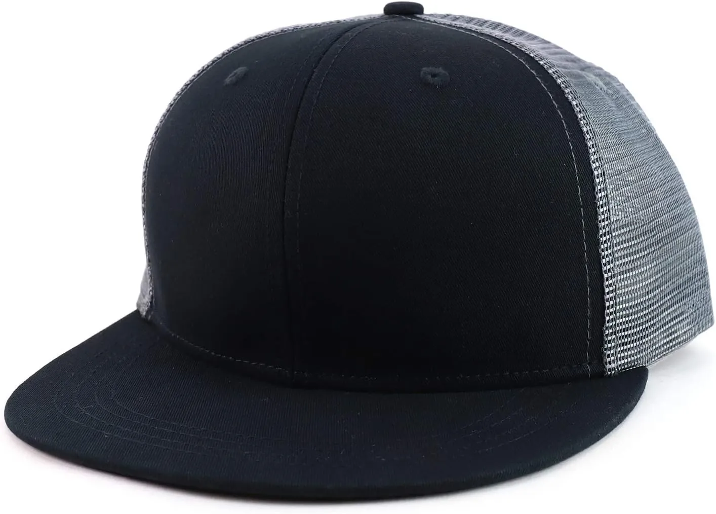 Oversize 2XL Blank Plain Structured Mesh Back Flatbill Snapback Cap