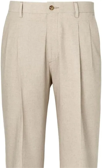 Paul Fredrick Men's Linen/Cotton Pleated Pants