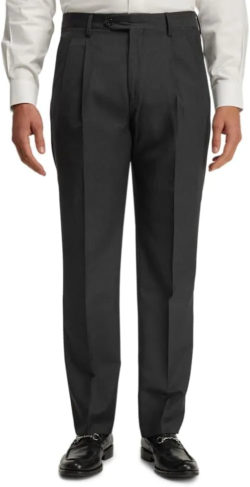 Paul Fredrick Men's Wool Gabardine Pleated Pants