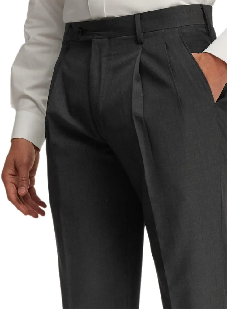 Paul Fredrick Men's Wool Gabardine Pleated Pants