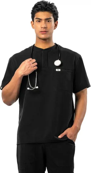 Peelz Karl Henley 2-Pocket Scrub Top for Men - Soft Stretch Fabric Scrubs, 3-Button Design Men's Scrub Tops, Comfort Fit