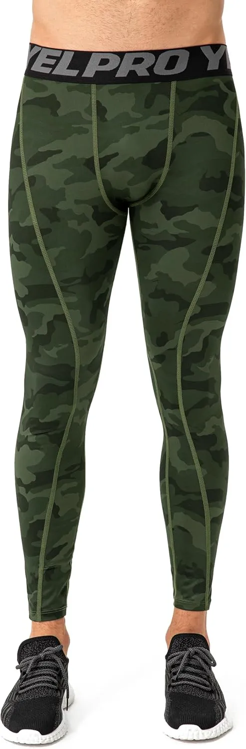 Queerier Compression Pants Men Workout Running Tights Athletic Leggings for Basketball Football Sports Yoga Bottom