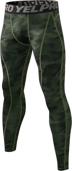 Queerier Compression Pants Men Workout Running Tights Athletic Leggings for Basketball Football Sports Yoga Bottom