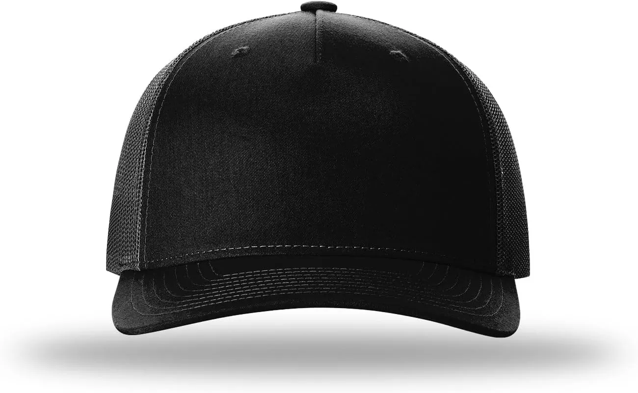 Richardson 112 Trucker Hat - 5 Panel Premium Adjustable Snapback Hat - Structured Richardson Blank Caps