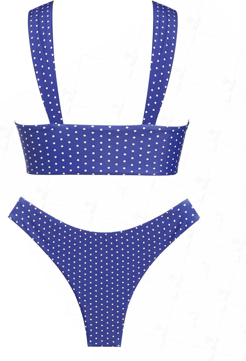 seamoly Gingham Ruched Bowknot Decor Cheeky Bikini Set