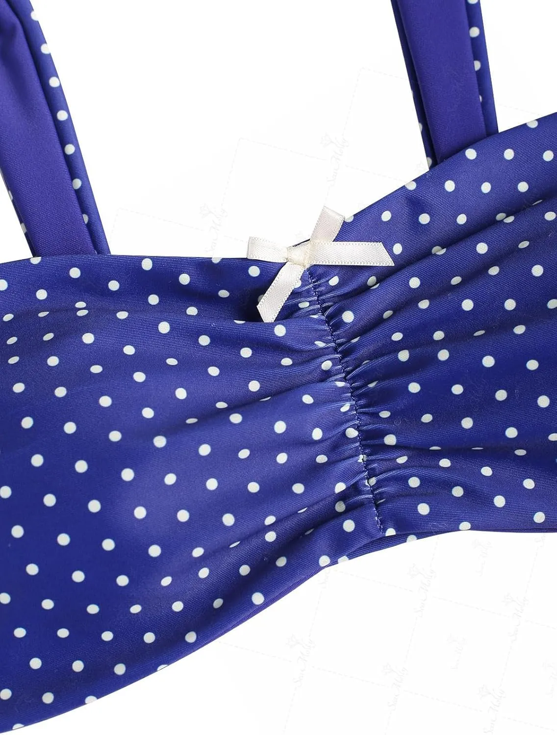seamoly Gingham Ruched Bowknot Decor Cheeky Bikini Set
