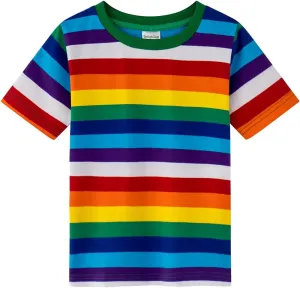 Spring&Gege Boys Short Sleeve Striped Cotton Crew Neck T-Shirt