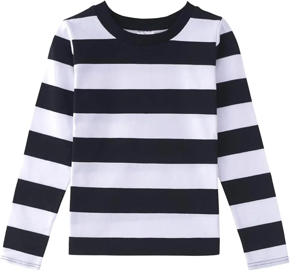 Spring&Gege Boys' Short Sleeve Striped Crew Neck T-Shirt