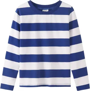 Spring&Gege Boys' Short Sleeve Striped Crew Neck T-Shirt