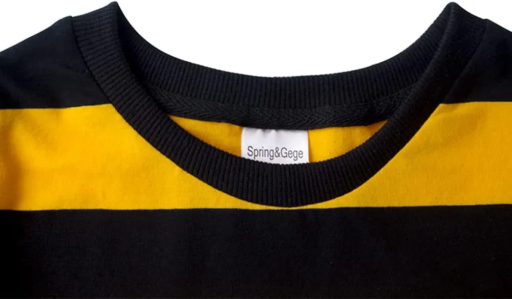 Spring&Gege Boys' Short Sleeve Striped Crew Neck T-Shirt