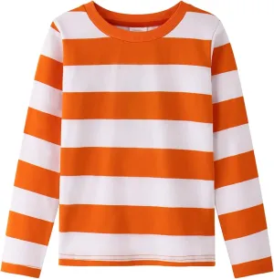 Spring&Gege Boys' Short Sleeve Striped Crew Neck T-Shirt