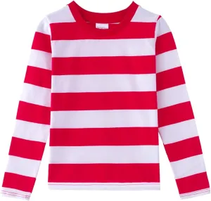 Spring&Gege Boys' Short Sleeve Striped Crew Neck T-Shirt