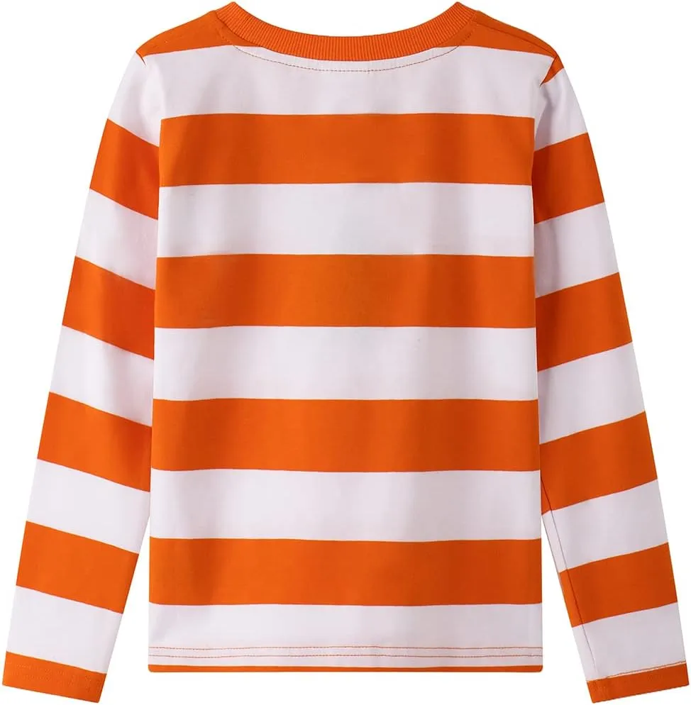 Spring&Gege Boys' Short Sleeve Striped Crew Neck T-Shirt