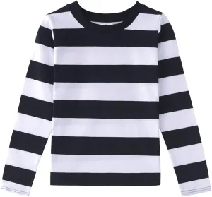 Spring&Gege Boys' Short Sleeve Striped Crew Neck T-Shirt