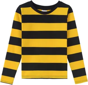 Spring&Gege Boys' Short Sleeve Striped Crew Neck T-Shirt