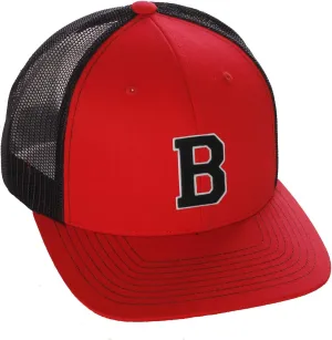 Structured Trucker Mesh Hat Custom Colors Letter B Initial Baseball Mid Profile