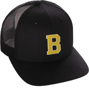 Structured Trucker Mesh Hat Custom Colors Letter B Initial Baseball Mid Profile
