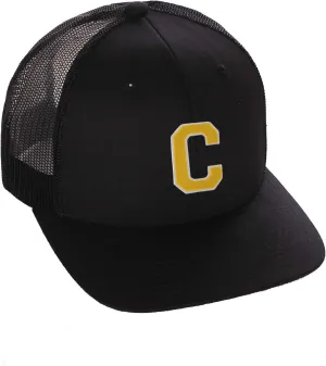 Structured Trucker Mesh Hat Custom Colors Letter C Initial Baseball Mid Profile