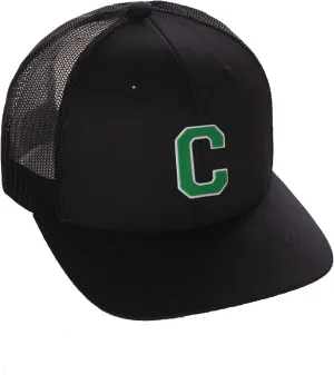 Structured Trucker Mesh Hat Custom Colors Letter C Initial Baseball Mid Profile