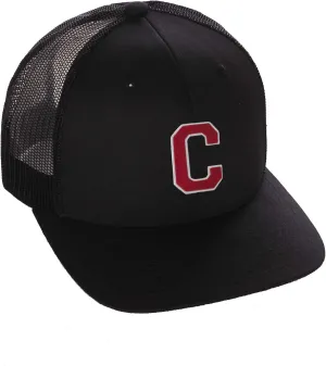 Structured Trucker Mesh Hat Custom Colors Letter C Initial Baseball Mid Profile