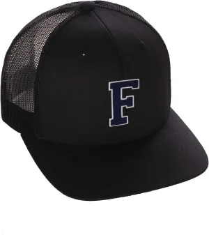 Structured Trucker Mesh Hat Custom Colors Letter F Initial Baseball Mid Profile