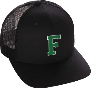 Structured Trucker Mesh Hat Custom Colors Letter F Initial Baseball Mid Profile
