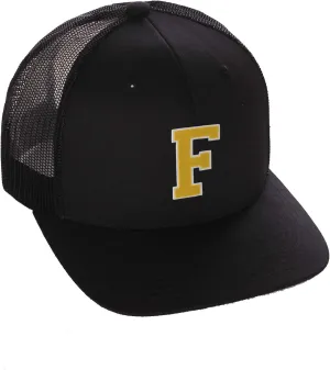 Structured Trucker Mesh Hat Custom Colors Letter F Initial Baseball Mid Profile