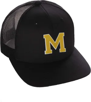 Structured Trucker Mesh Hat Custom Colors Letter M Initial Baseball Mid Profile