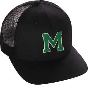 Structured Trucker Mesh Hat Custom Colors Letter M Initial Baseball Mid Profile