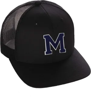 Structured Trucker Mesh Hat Custom Colors Letter M Initial Baseball Mid Profile