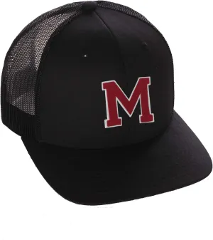 Structured Trucker Mesh Hat Custom Colors Letter M Initial Baseball Mid Profile