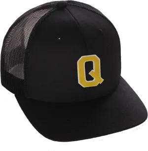 Structured Trucker Mesh Hat Custom Colors Letter Q Initial Baseball Mid Profile