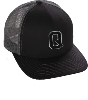 Structured Trucker Mesh Hat Custom Colors Letter Q Initial Baseball Mid Profile