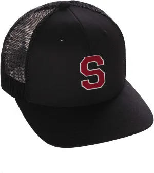 Structured Trucker Mesh Hat Custom Colors Letter S Initial Baseball Mid Profile