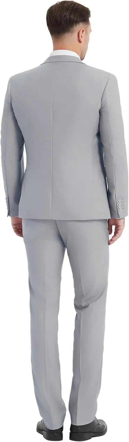 Suits for Men Slim Fit 3 Pieces Notch Collar Tuxedo Blazer Vest Pants Shirt Bow Tie Prom Party Wedding Business Dinner