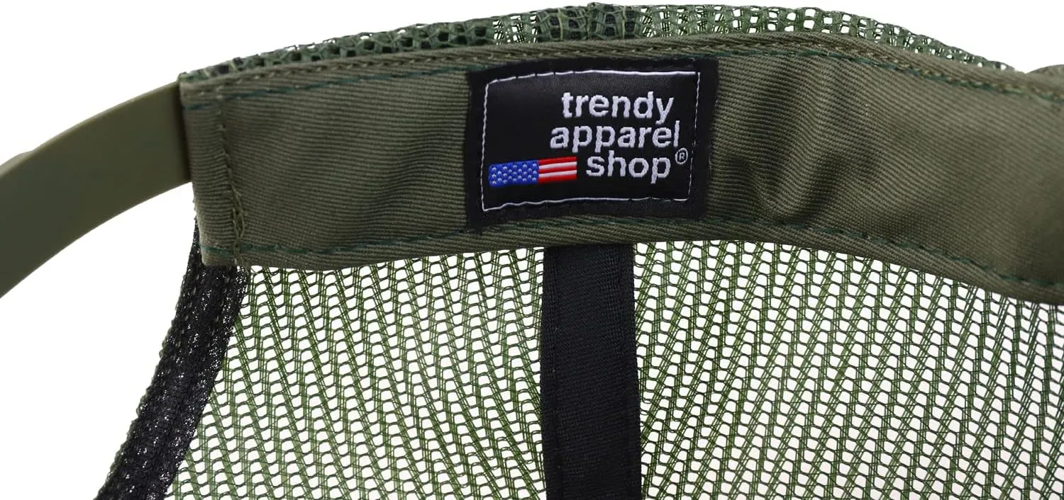 Trendy Apparel Shop Made in USA Structured 6 Panel Flatbill Snapback Mesh Back Cap