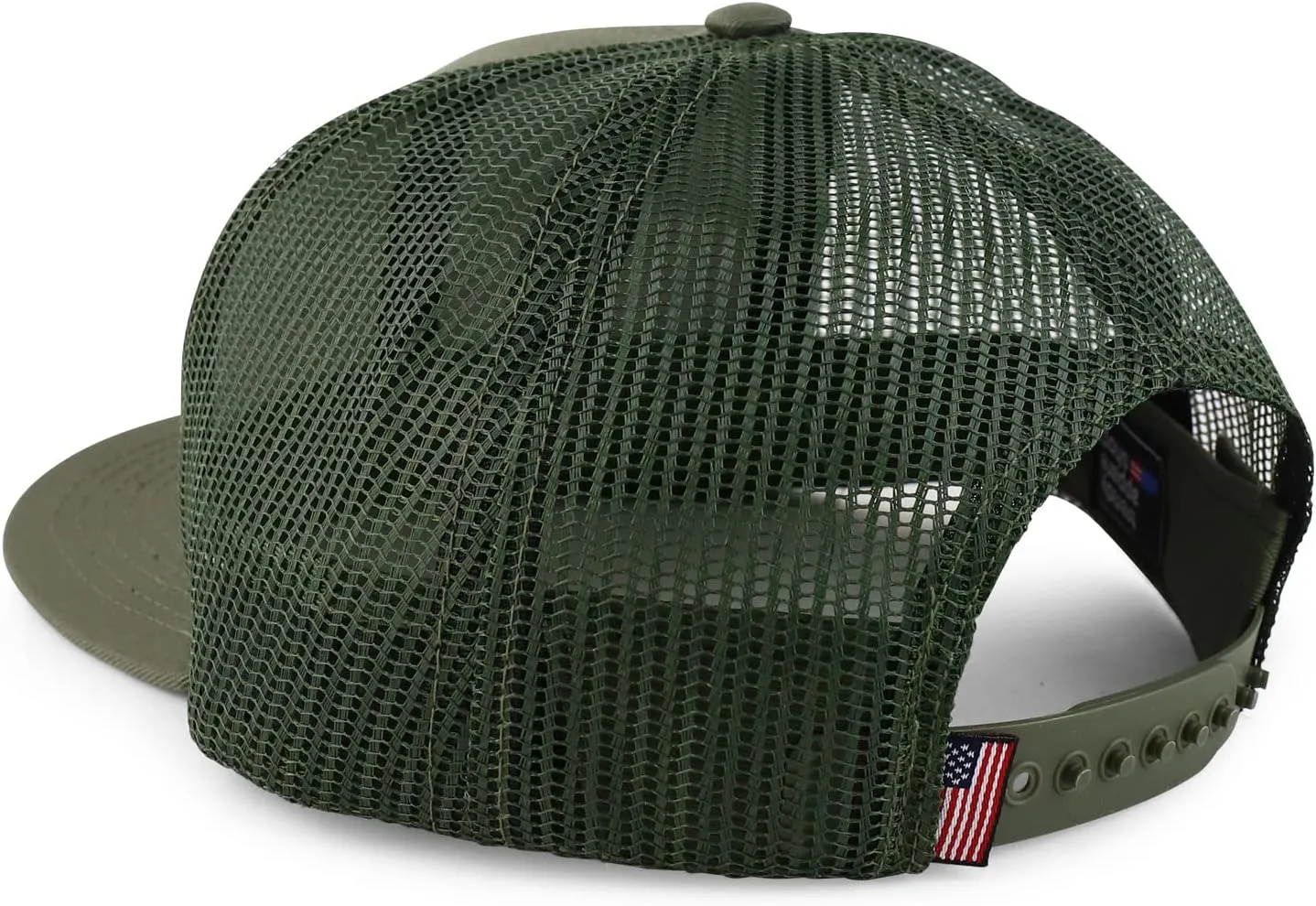 Trendy Apparel Shop Made in USA Structured 6 Panel Flatbill Snapback Mesh Back Cap