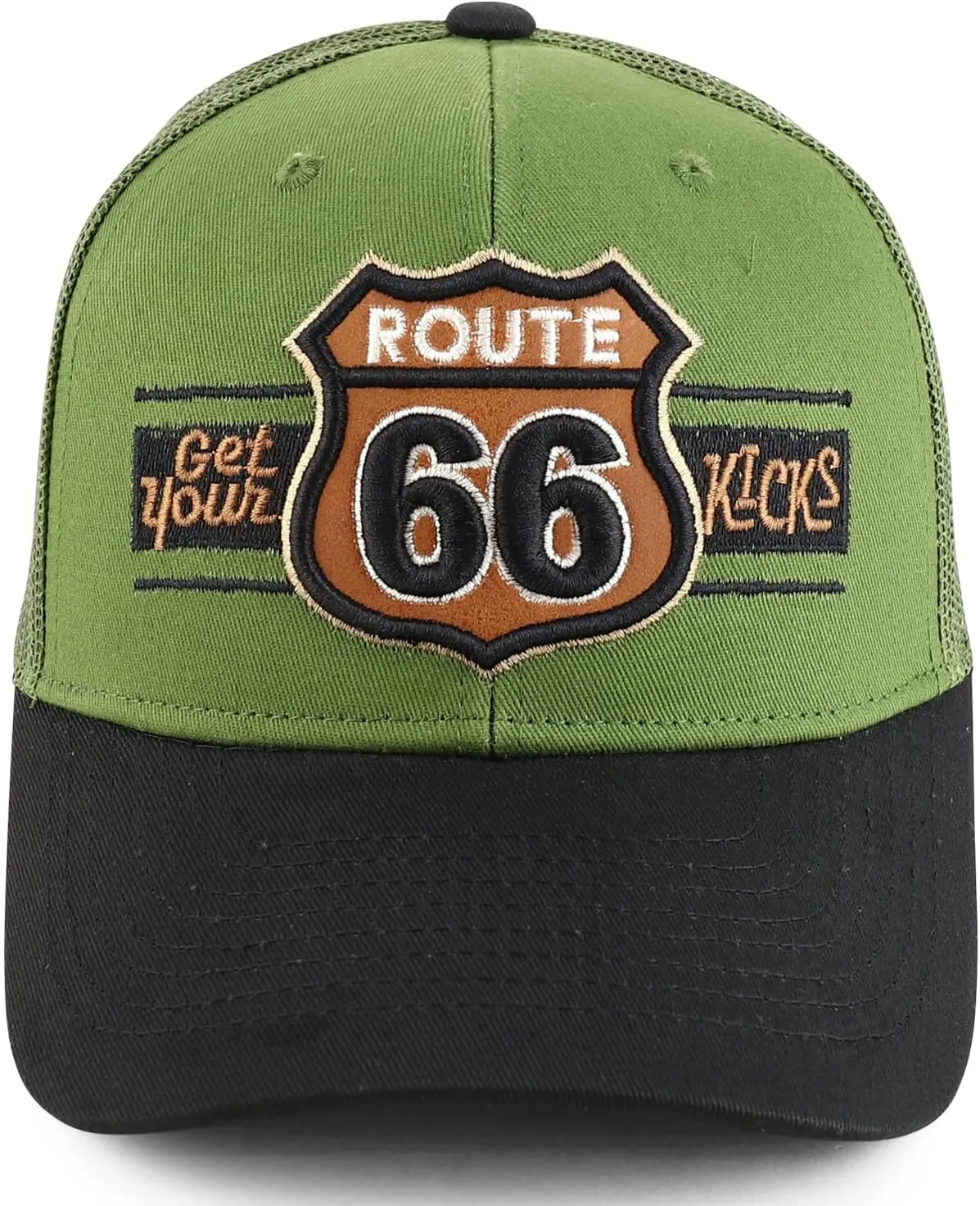 Trendy Apparel Shop Route 66 3D Embroidered Structured Mesh Back Baseball Cap