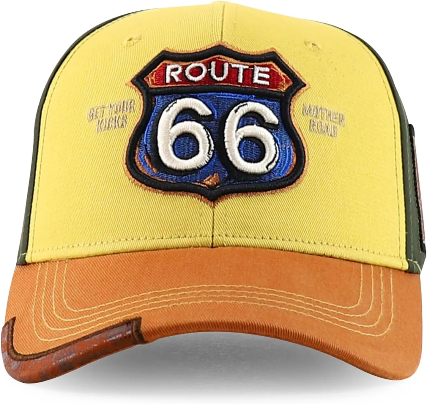 Trendy Apparel Shop Route 66 3D Embroidered Structured Mesh Back Baseball Cap