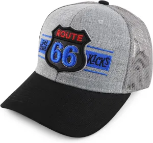 Trendy Apparel Shop Route 66 3D Embroidered Structured Mesh Back Baseball Cap