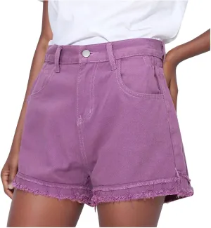 Trendy Jean Shorts for Women High Waisted Casual Utility Stretchy Denim Shorts Cut Off Long Shorts with Pockets
