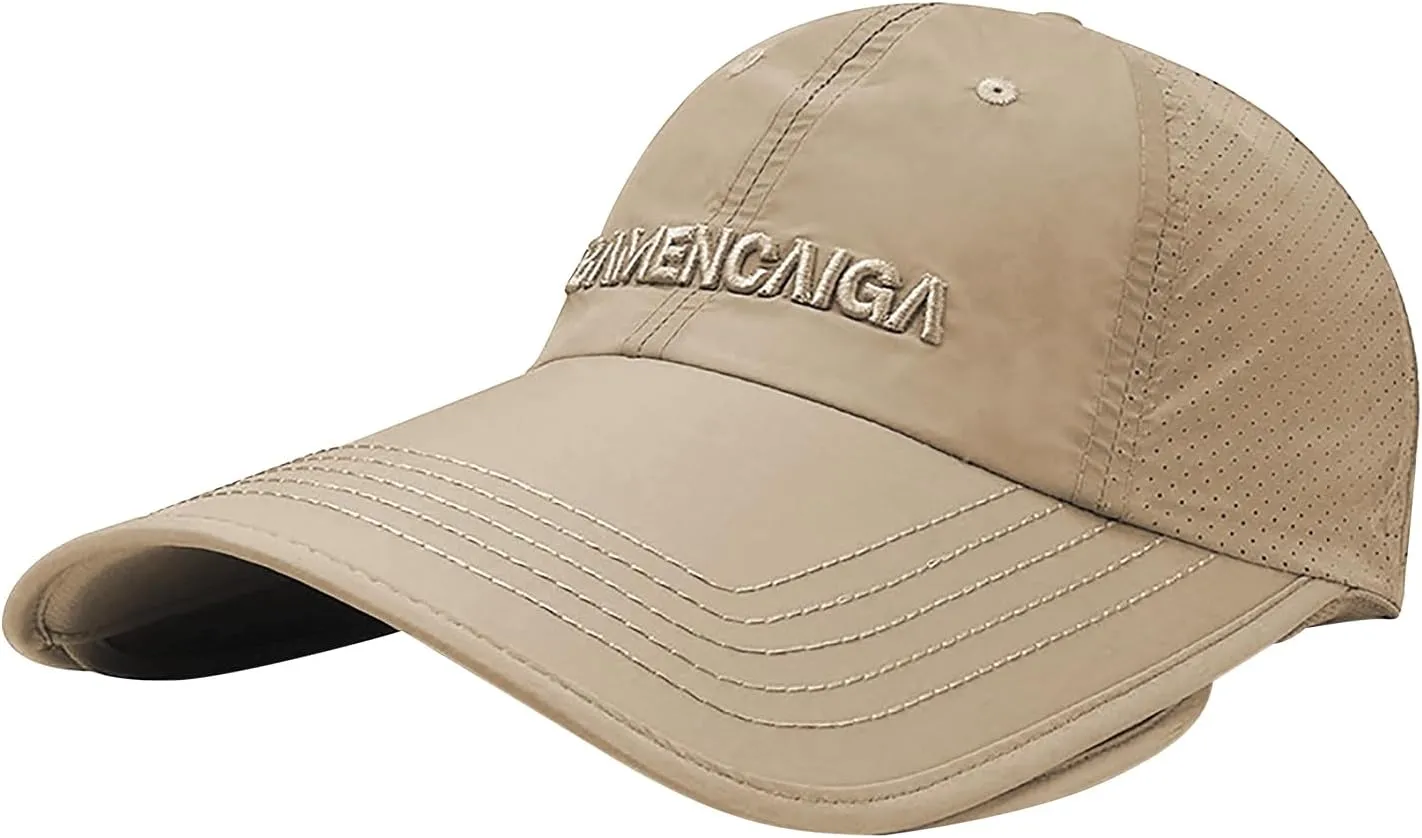 Unisex Thin Baseball Cap Sun Hat Golf Sun Visor Cap Retractable Wide Brim UV Protection Hats for Women Men