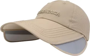 Unisex Thin Baseball Cap Sun Hat Golf Sun Visor Cap Retractable Wide Brim UV Protection Hats for Women Men