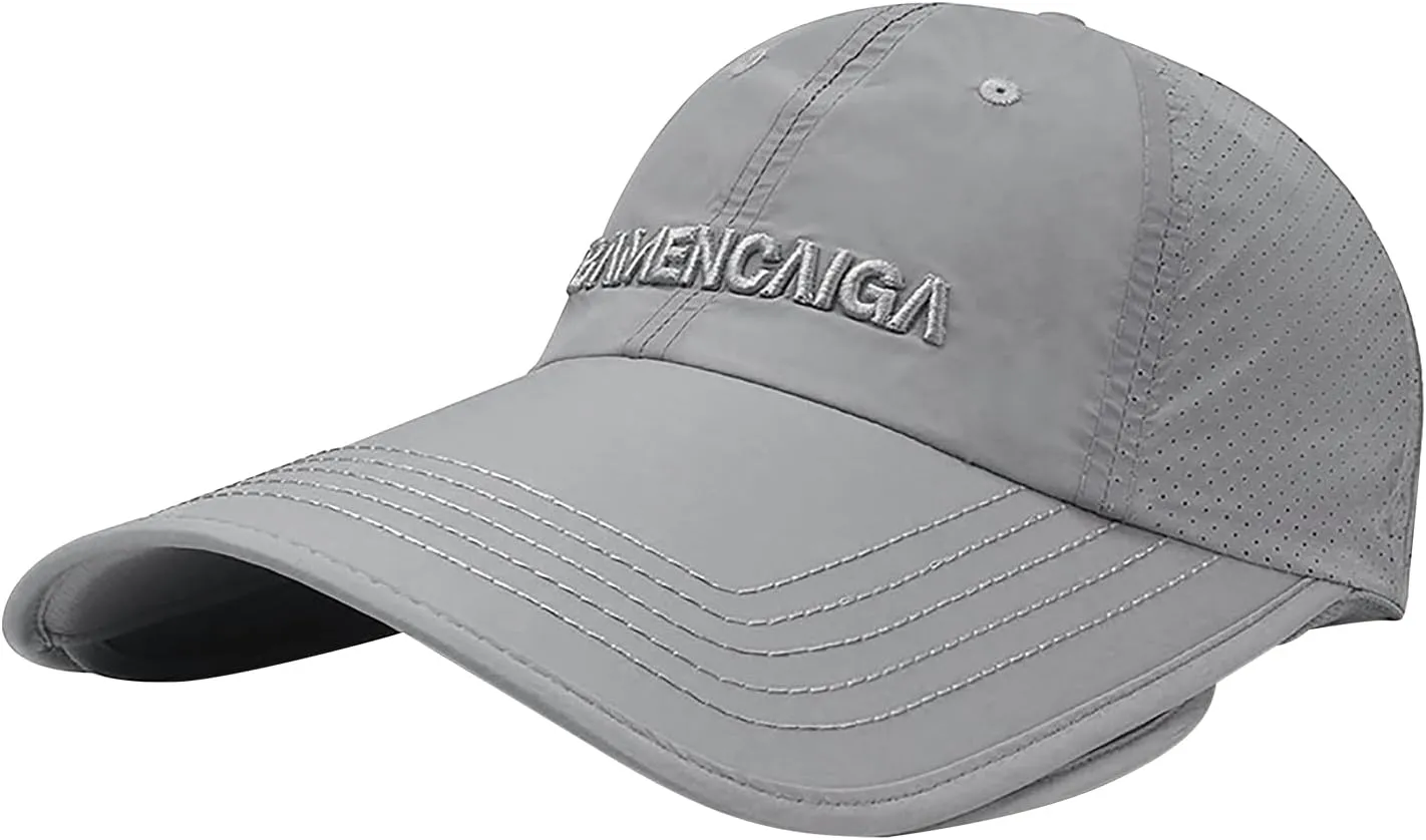 Unisex Thin Baseball Cap Sun Hat Golf Sun Visor Cap Retractable Wide Brim UV Protection Hats for Women Men